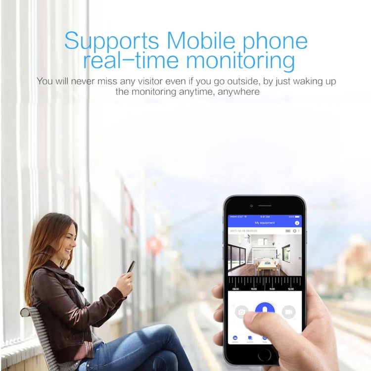 X3 1080P WiFi Smart Video IP54 Waterproof Digital Camera Door Viewer, Support TF Card & Infrared Night Vision(White)