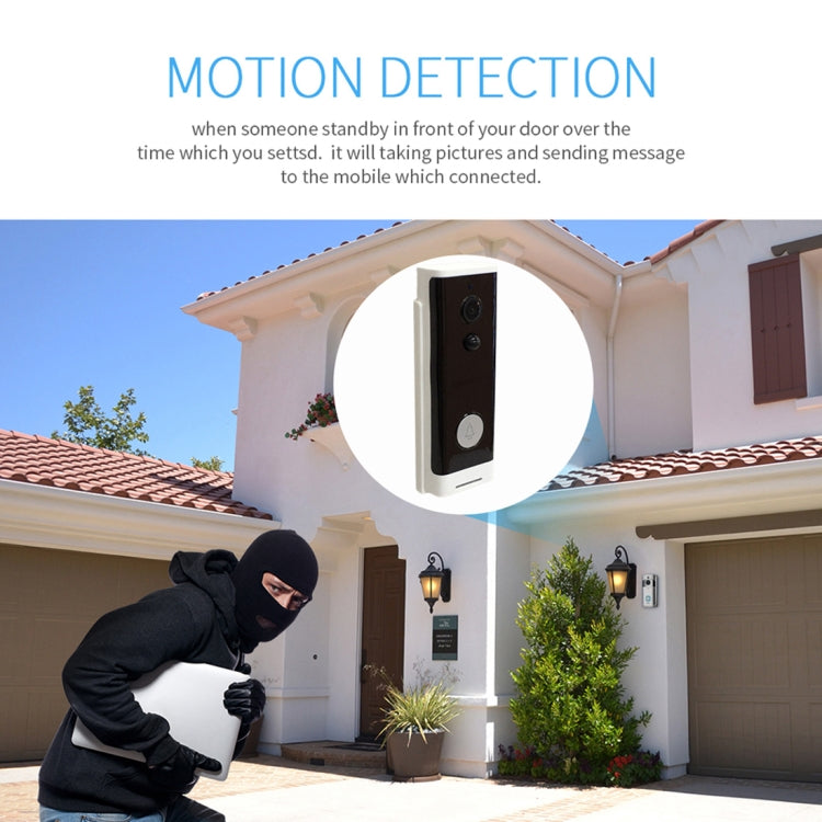M200A 1080P WiFi Intelligent Round Button Video Doorbell, Support Infrared Motion Detection & Adaptive Rate & Two-way Intercom & Remote / PIR Wakeup(White)