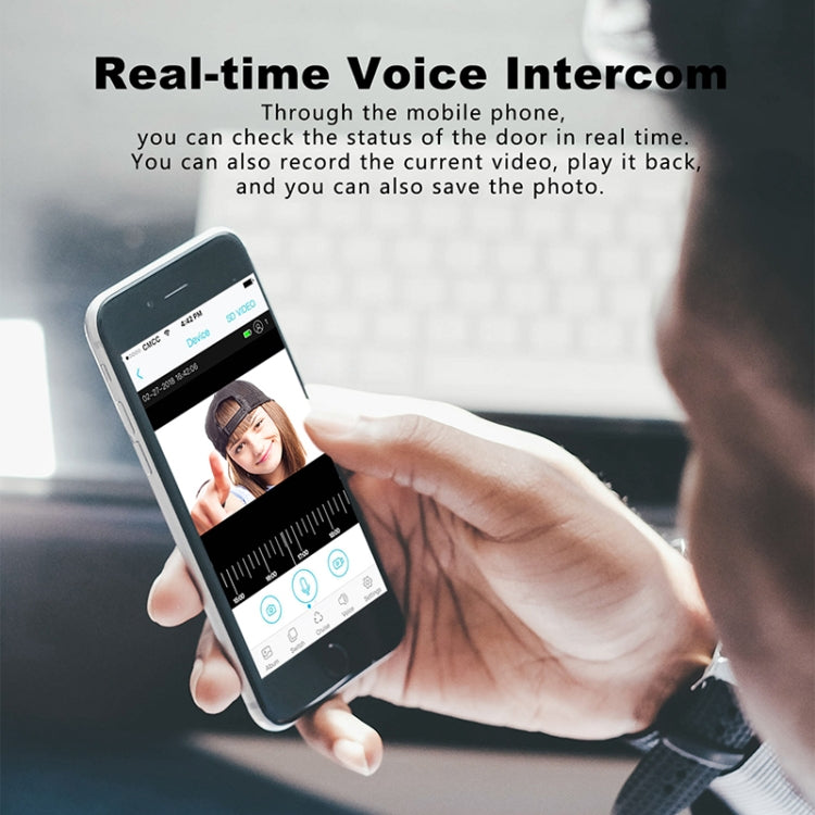 M200A 1080P WiFi Intelligent Round Button Video Doorbell, Support Infrared Motion Detection & Adaptive Rate & Two-way Intercom & Remote / PIR Wakeup(White)