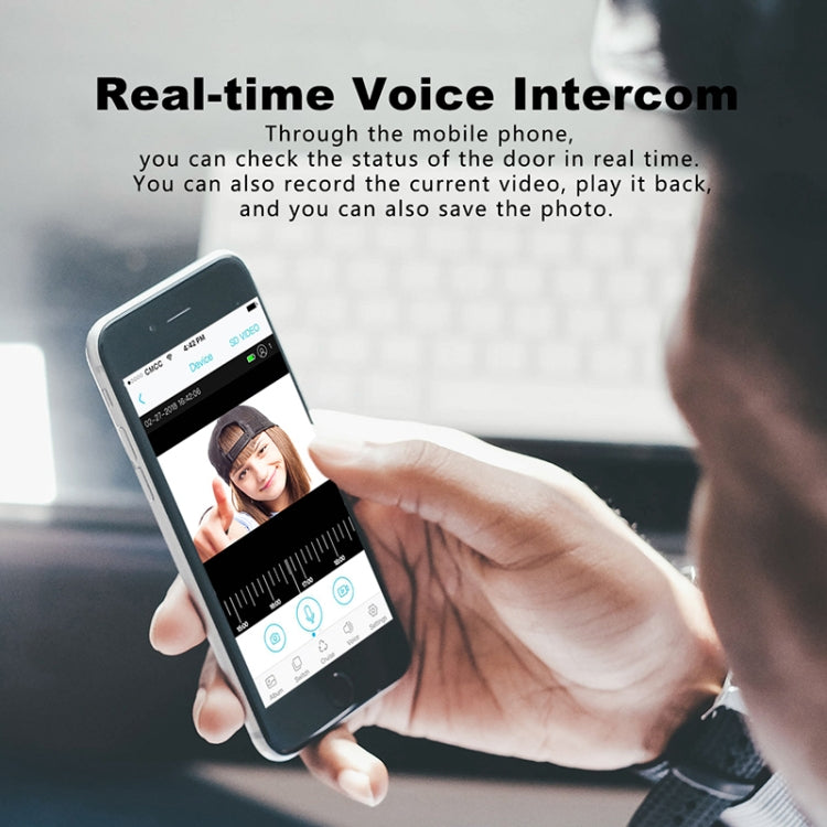 M200B WiFi Intelligent Square Button Video Doorbell, Support Infrared Motion Detection & Adaptive Rate & Two-way Intercom & Remote / PIR Wakeup(White)