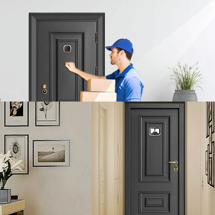 SF550 4.3 inch Screen 1.0MP Security Digital Door Viewer with 12 Polyphonic Music, Support PIR Motion Detection & Infrared Night Vision & 145 Degrees Wide Angle & TF Card (Black)