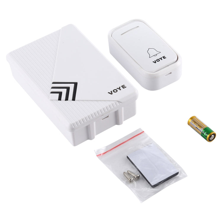 VOYE V022F Home Music Remote Control Wireless Doorbell with 38 Polyphony Sounds (White)