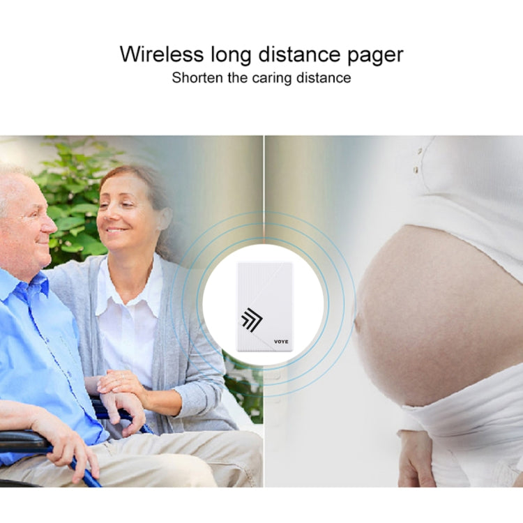 VOYE V022F Home Music Remote Control Wireless Doorbell with 38 Polyphony Sounds (White)