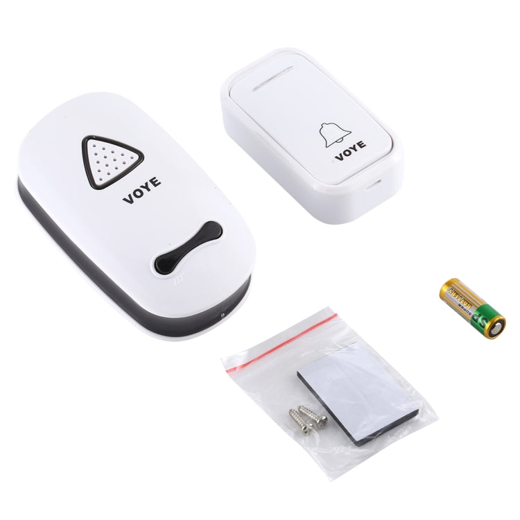 VOYE V025F Home Music Remote Control Wireless Doorbell with 38 Polyphony Sounds, US Plug(White)