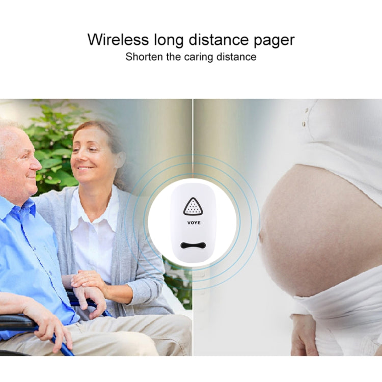 VOYE V025F Home Music Remote Control Wireless Doorbell with 38 Polyphony Sounds, US Plug(White)