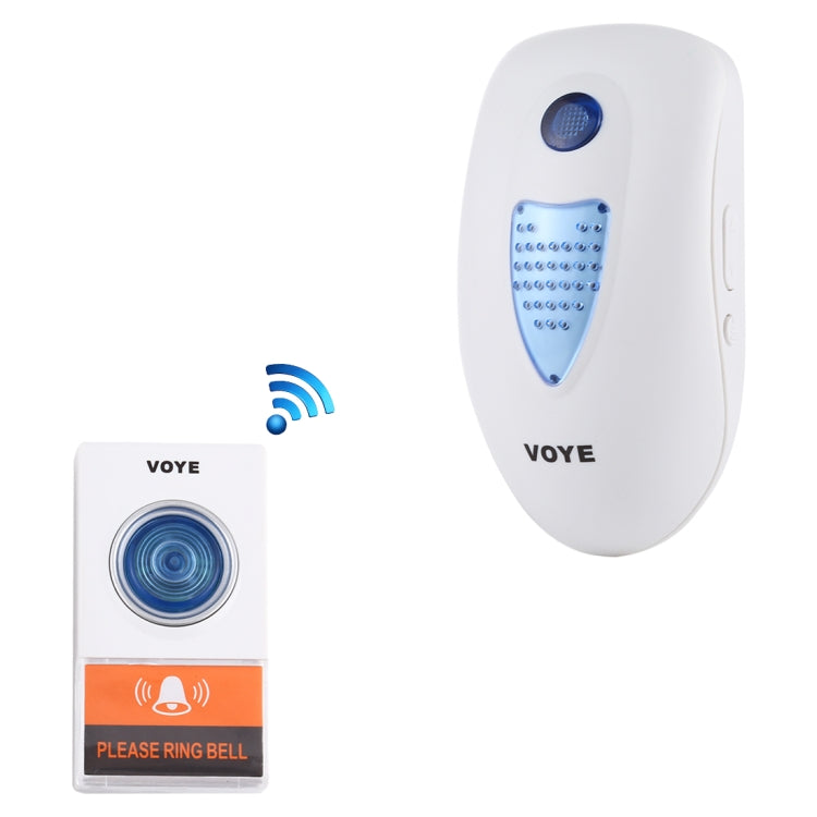 VOYE V003A Home Music Remote Control Wireless Doorbell with 38 Polyphony Sounds, US Plug (White)
