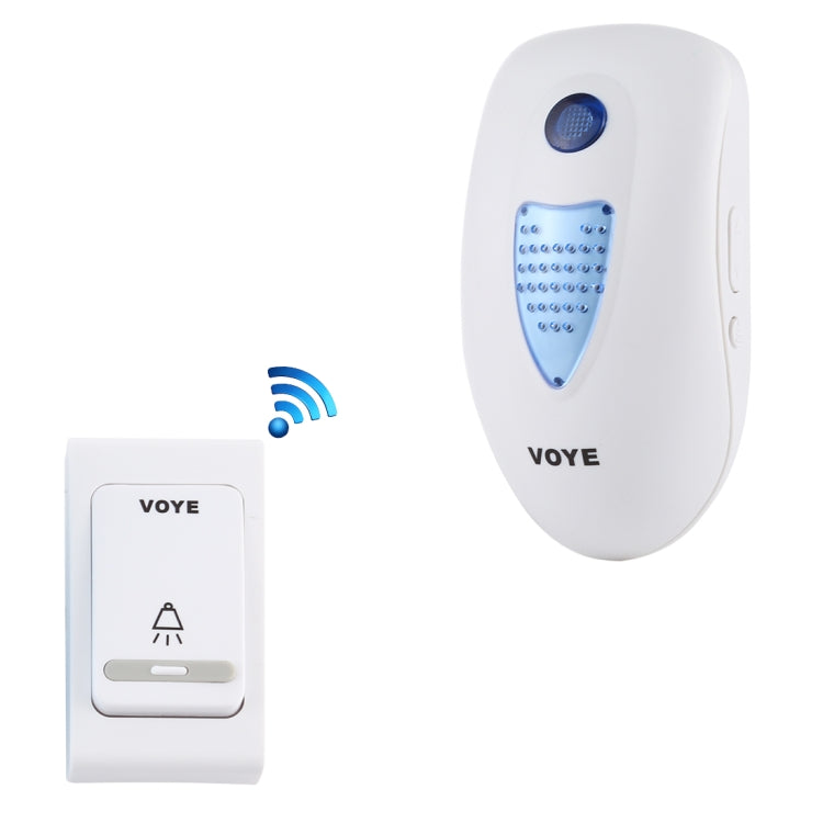 VOYE V003B Home Music Remote Control Wireless Doorbell with 38 Polyphony Sounds, US Plug (White)