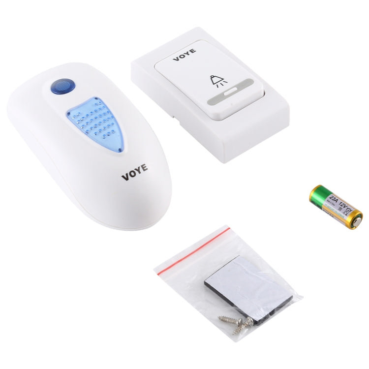 VOYE V003B Home Music Remote Control Wireless Doorbell with 38 Polyphony Sounds, US Plug (White)