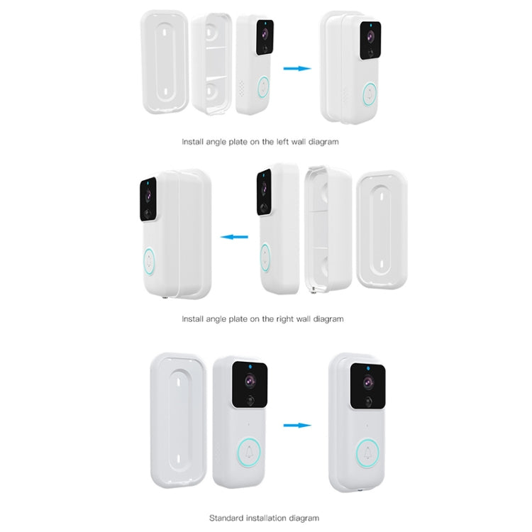 Anytek B60 720P Smart WiFi Video Visual Doorbell, Support APP Remote & PIR Detection & TF Card(White)
