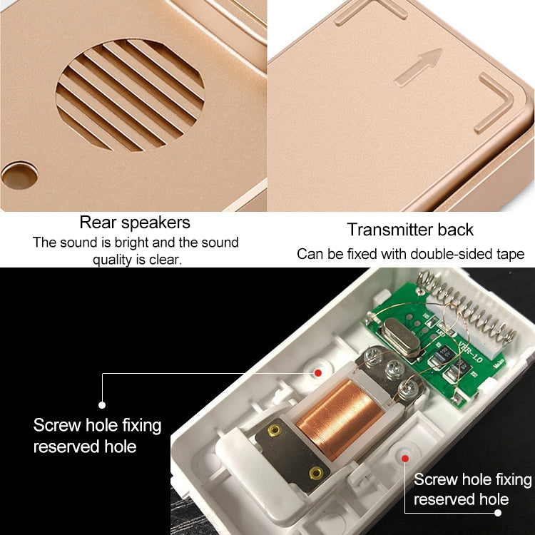 CACAZI FA8 Self-Powered Wireless Doorbell, EU Plug(Black)