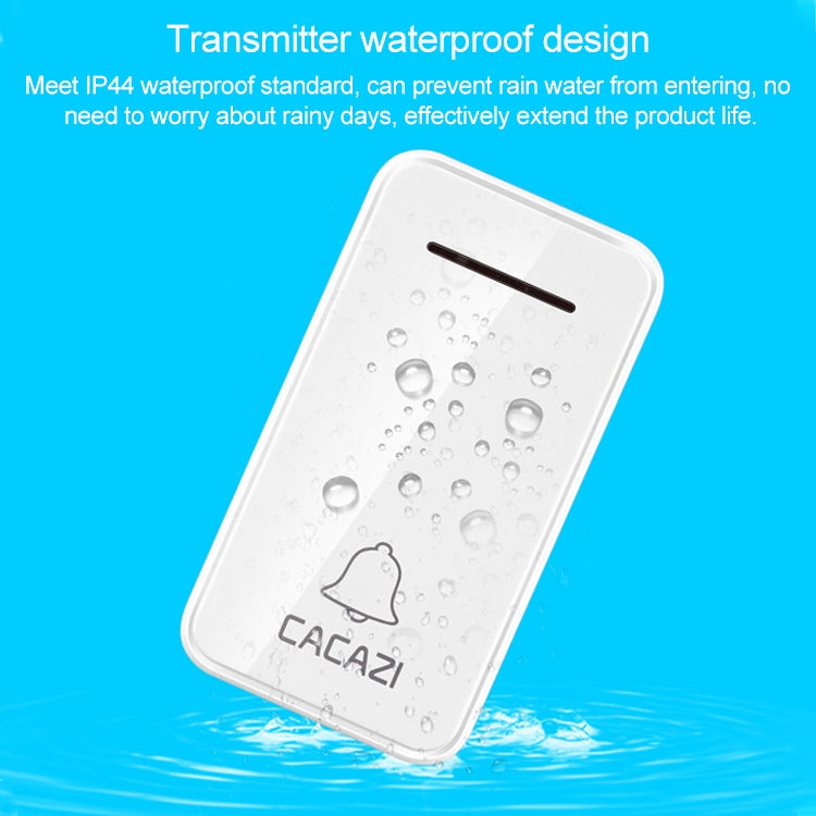 CACAZI FA8 Self-Powered Wireless Doorbell, EU Plug(Black)