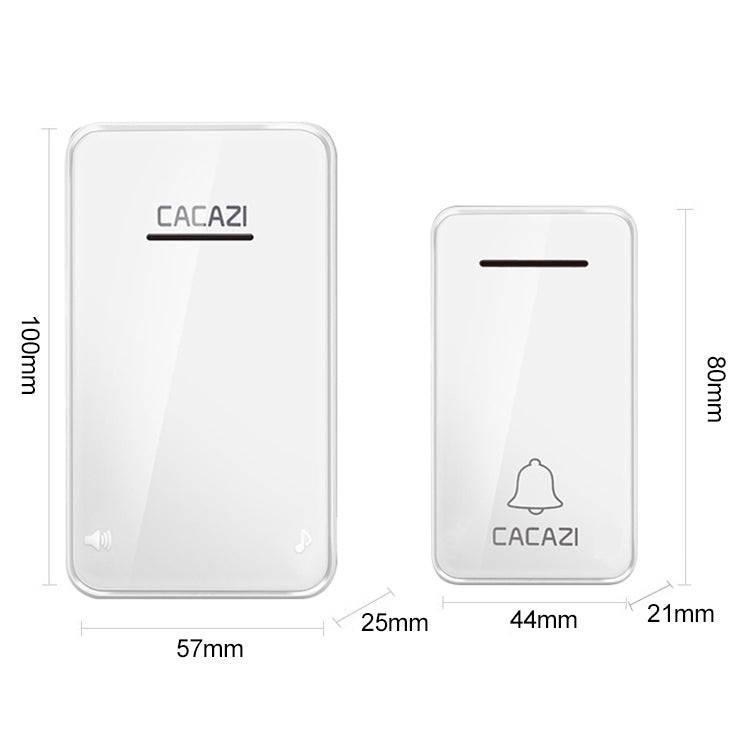 CACAZI FA8 Self-Powered Wireless Doorbell, EU Plug(White)