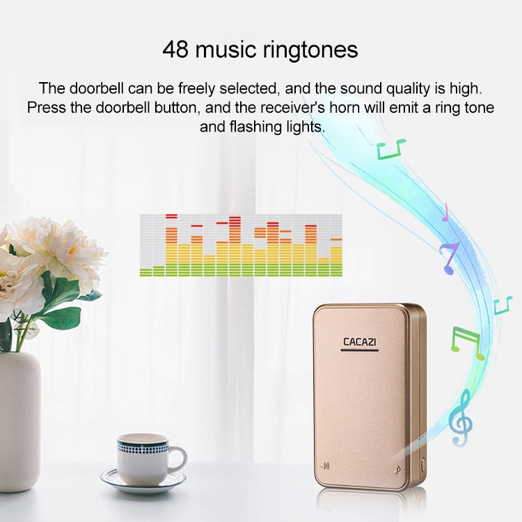 CACAZI FA8 Self-Powered Wireless Doorbell, EU Plug(White)