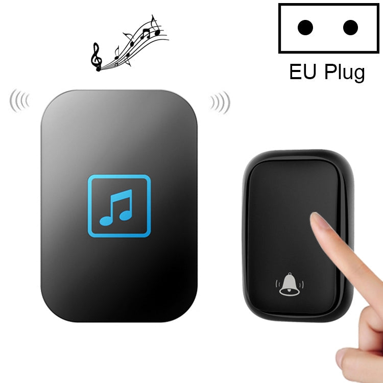 CACAZI FA86 Self-Powered Smart Home Wireless Doorbell, EU Plug(Black)