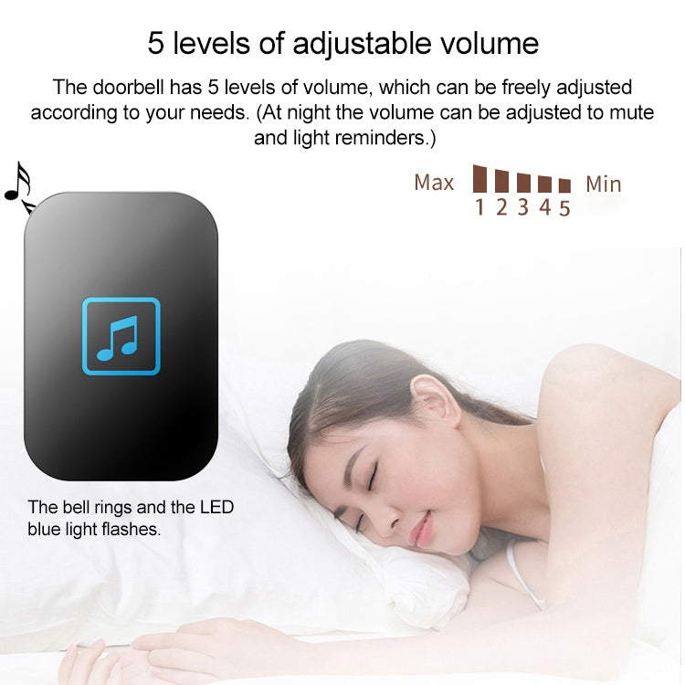 CACAZI FA86 Self-Powered Smart Home Wireless Doorbell, UK Plug(White)