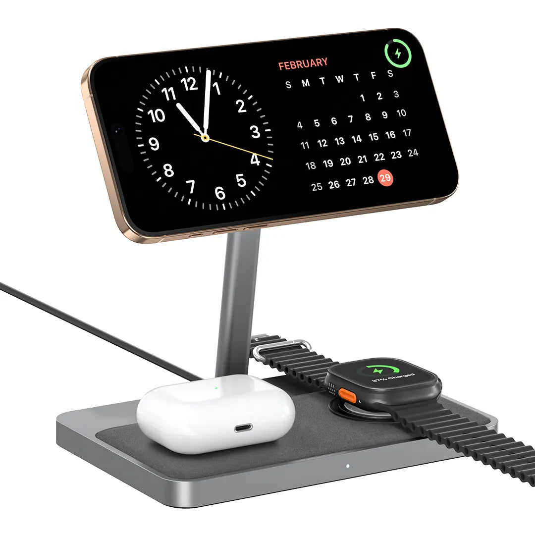 ZIKE Z557C 3-in-1 Qi2 & MFW Magnetic Wireless Charging Stand