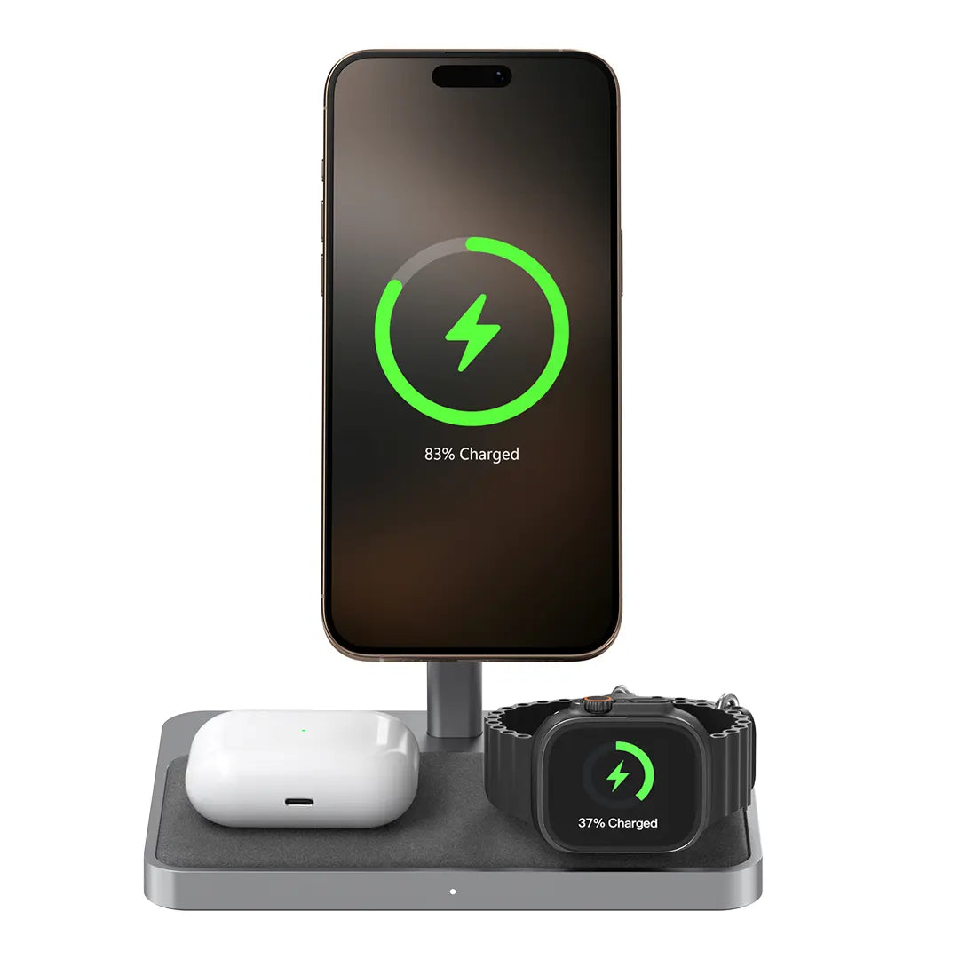 ZIKE Z557C 3-in-1 Qi2 & MFW Magnetic Wireless Charging Stand