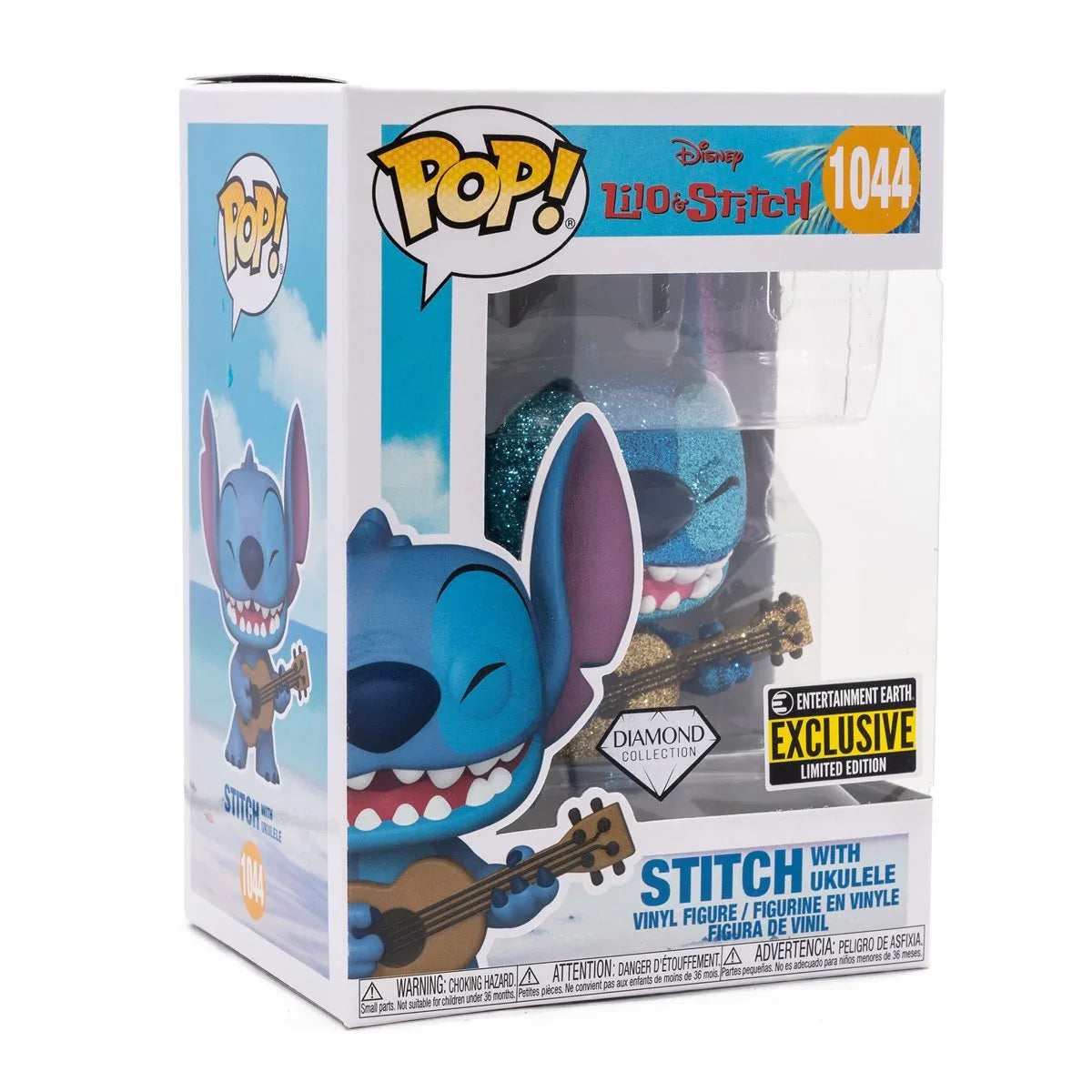 Funko Pop! Lilo & Stitch: Stitch with Ukulele Diamond Glitter - Entertainment Earth Exclusive