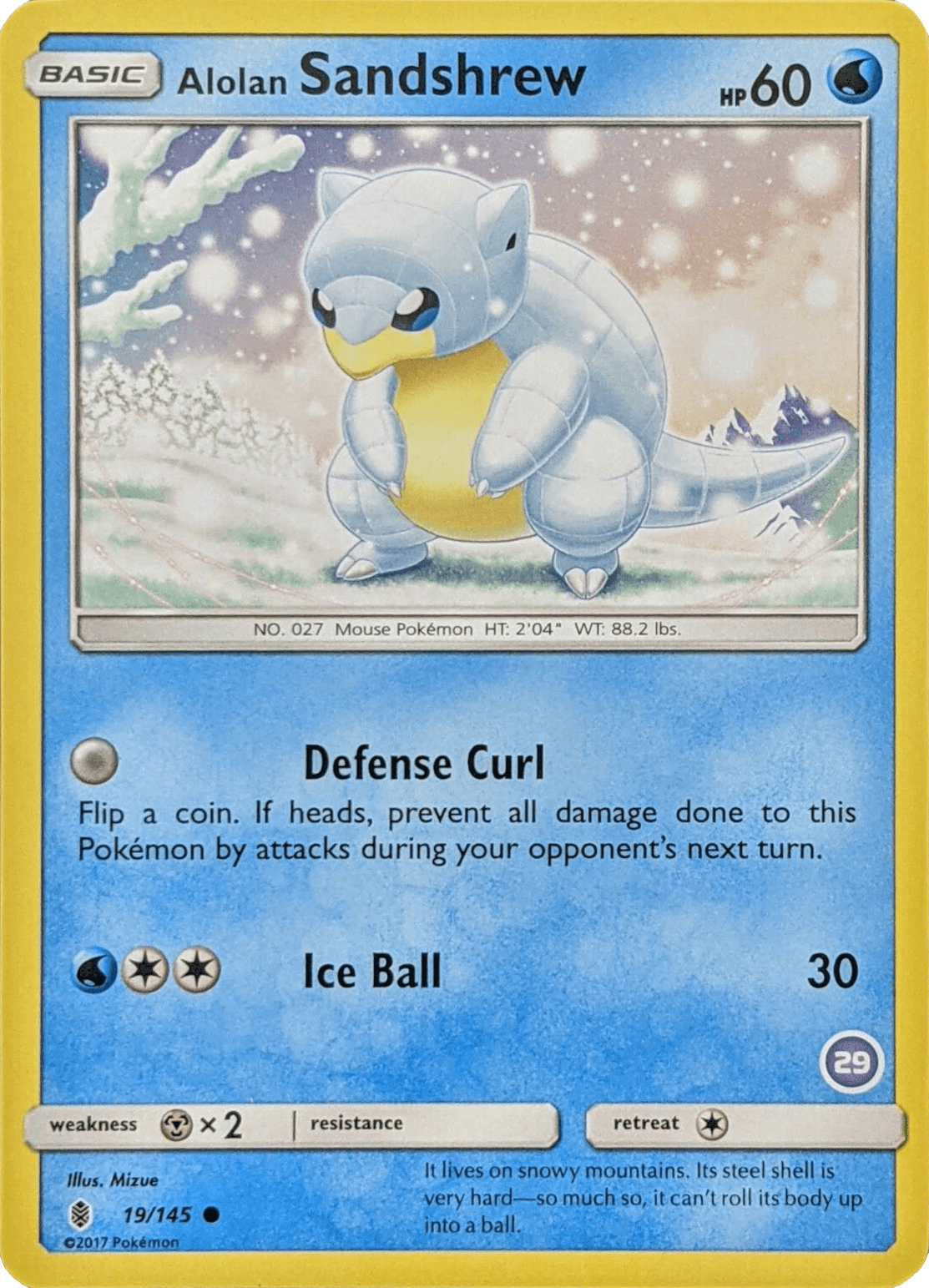 Alolan Sandshrew (19/145) (Deck Exclusive #29) [Sun & Moon: Trainer Kit - Alolan Sandslash]