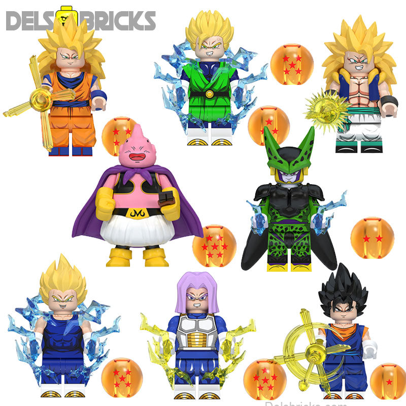 Dragon Ball Z Super set of 8 Lego Minifigures Custom Anime Toys 3