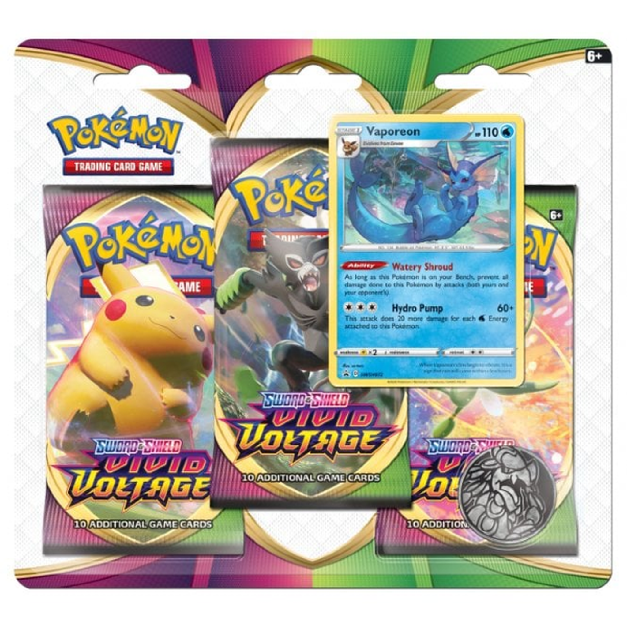 Sword & Shield: Vivid Voltage - 3-Pack Blister (Vaporeon)