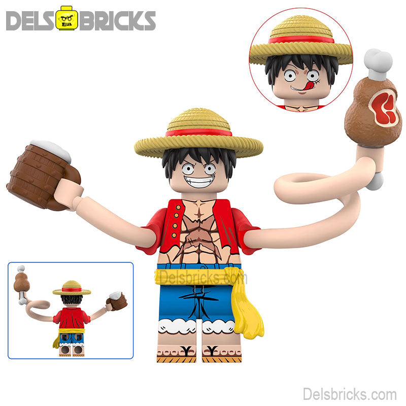 Monkey D Luffy stretched arms One Piece Lego Anime Minifigures
