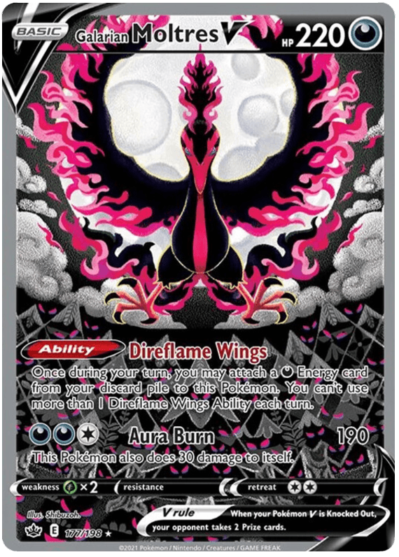 Galarian Moltres V (177/198) [Sword & Shield: Chilling Reign]