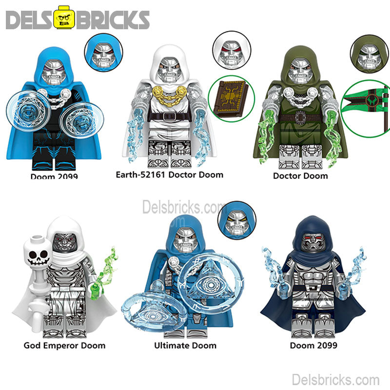 Dr Doom Set of 6 Lego Minifigures Custom Toys Marvel MCU