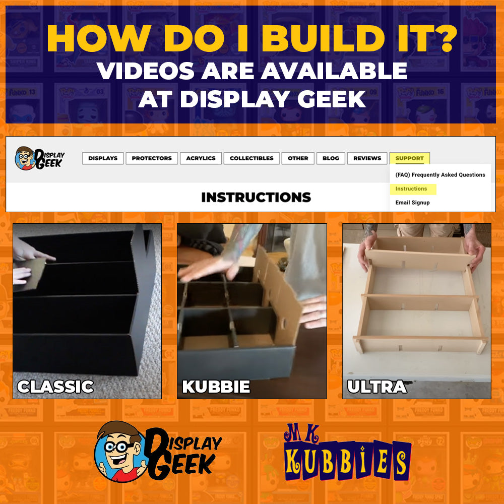 KUBBIE ULTRA (3x3) - In Box Display Case for Funko Pops, Wall Mountable & Stackable Pop Shelf (MDF Wood)