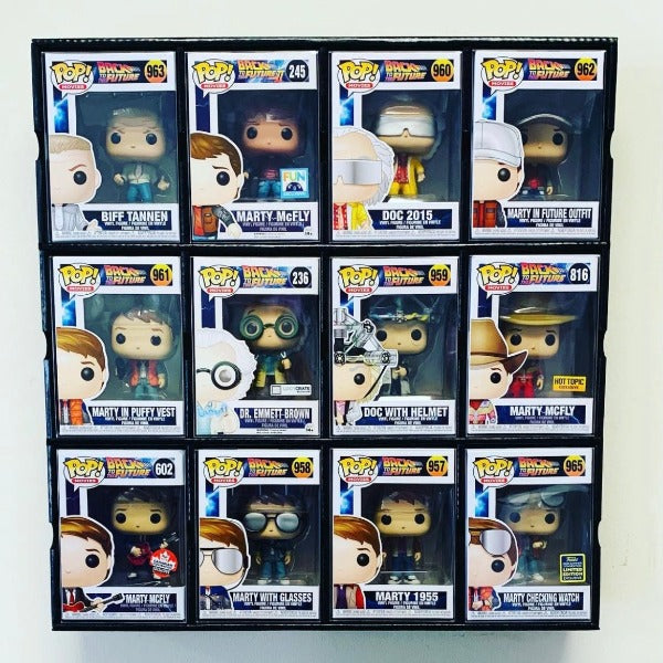 KUBBIE DLX BLACK (3x4) - In Box Display Case for Funko Pops, Wall Mountable & Stackable Pop Shelf (Cardboard)