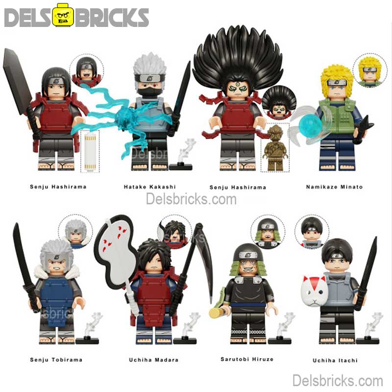 Naruto set of 8 Lego Anime Minifigures Custom Toys 1