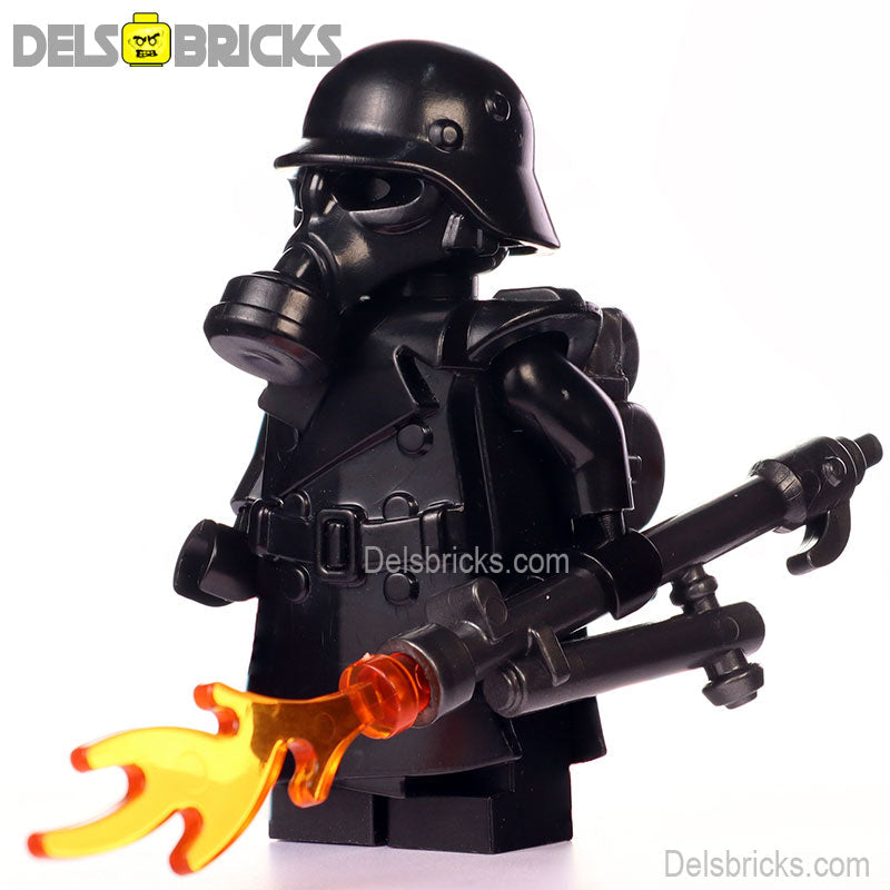 World War 2 Gas Mask Flame trooper Officer Custom Lego Star Wars Minifigures Toys