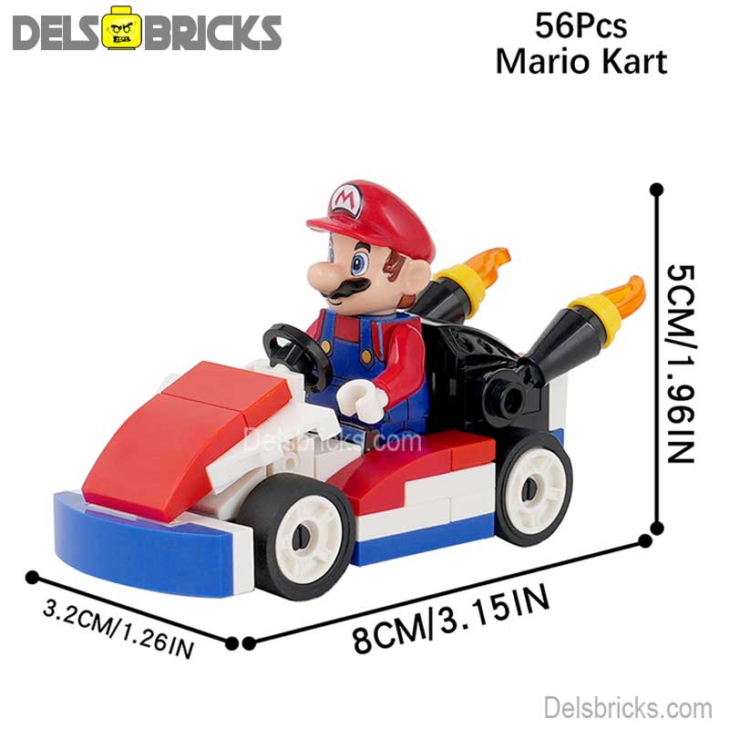 Mario Kart Brothers Super Mario Lego Minifigures Custom Toys