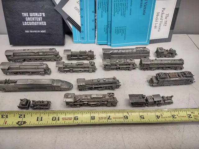14 Vintage Franklin Mint Pewter Locomotives Lot
