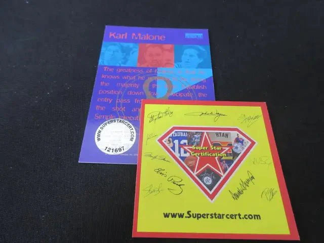 1996-97 SKYBOX KARL MALONE AUTOGRAPH COA