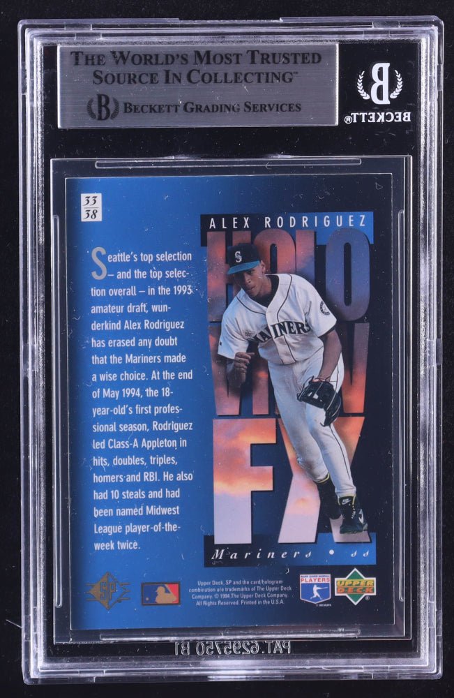 Alex Rodriguez Signed 1994 SP Holoviews #33 RC (BGS) Rookie Card
