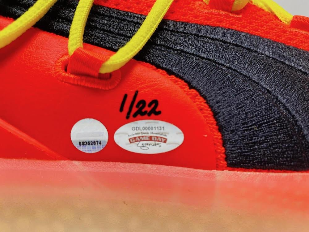 Deandre Ayton Signed Puma Clyde Basketball Shoes Inscribed "Time To Rise" (Game Day Legends & Steiner) Limited Edition #1/22