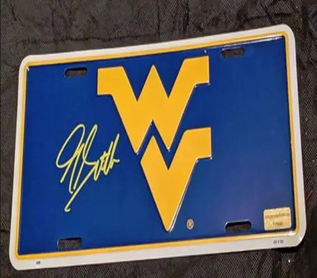 Geno Smith Signed West Virginia  License Plate EUA COA 115030