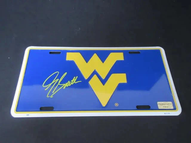 Geno Smith Signed West Virginia  License Plate EUA COA
