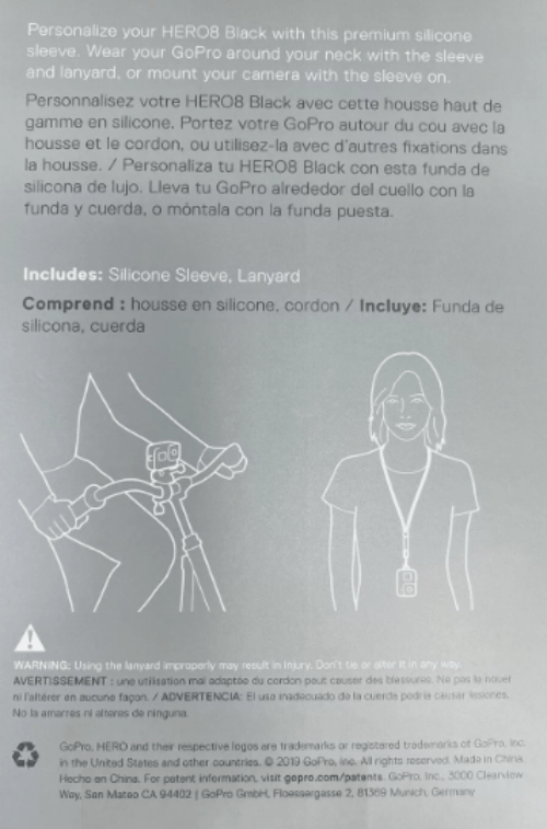 GOPRO SLEEVE + LANYARD HERO 8 (NEW IN BOX) Black