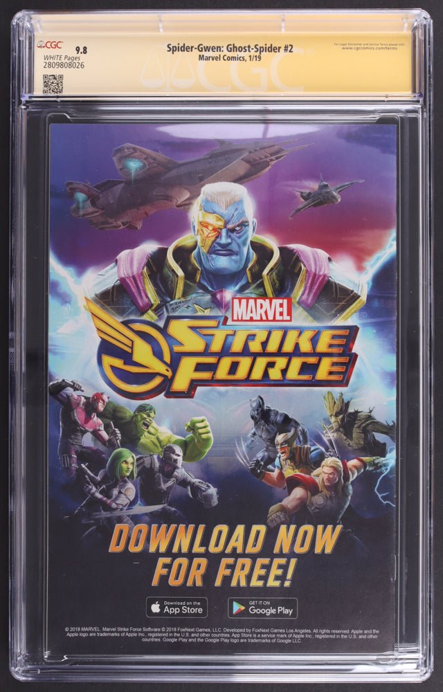 Hailee Steinfeld Signed 2019 "Spider-Gwen: Ghost Spider" Issue #2 Marvel Comic Book (CGC 9.8)