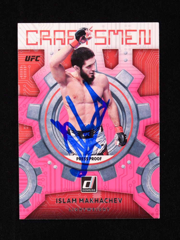 Islam Makhachev Signed 2022 Donruss UFC Craftsmen Press Proof Pink #3 (Beckett)