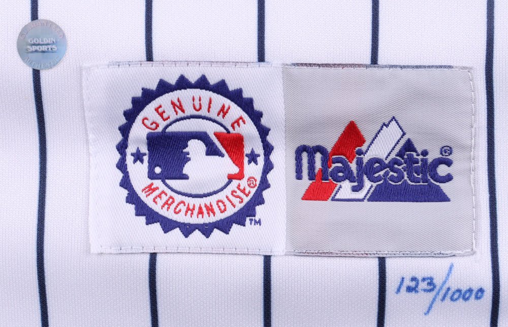 Jim Leyritz Signed Yankees Jersey With 1999 World Series Patch Inscribed "Last Home Run Of The 20th Century" (PSA & Goldin)