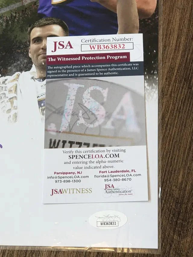 Joe Flacco 11x14 autographed photo with JSA COA