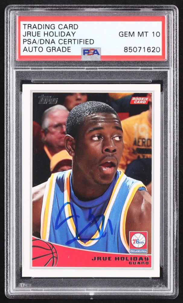 Jrue Holiday Signed 2009-10 Topps #330 RC (PSA | Autograph Graded PSA 10) Rookie Card