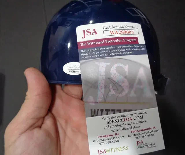 John Schreiber Boston Red Sox Autographed Rawlings Full Size Souvenir Helmet Full Time QR Hologram