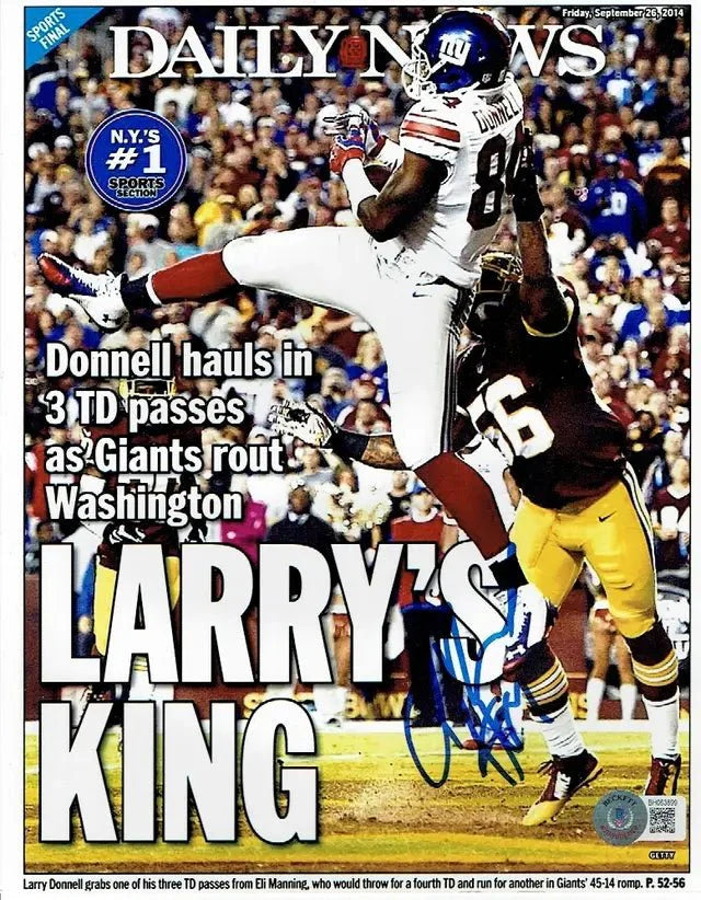 Larry Donnell New York Giants Autographed 8x10 Photo Beckett Holo