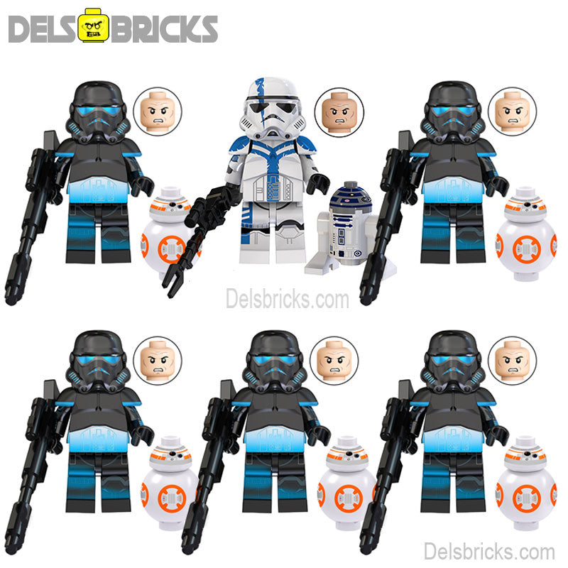 Shadow Stormtrooper set of 6 Lego Star Wars Minifigures Custom Toys