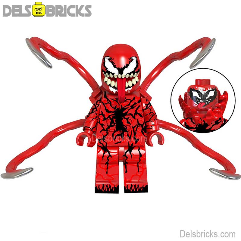 Carnage from Venom, Spider-Man Lego Minifigures Custom Toys NEW