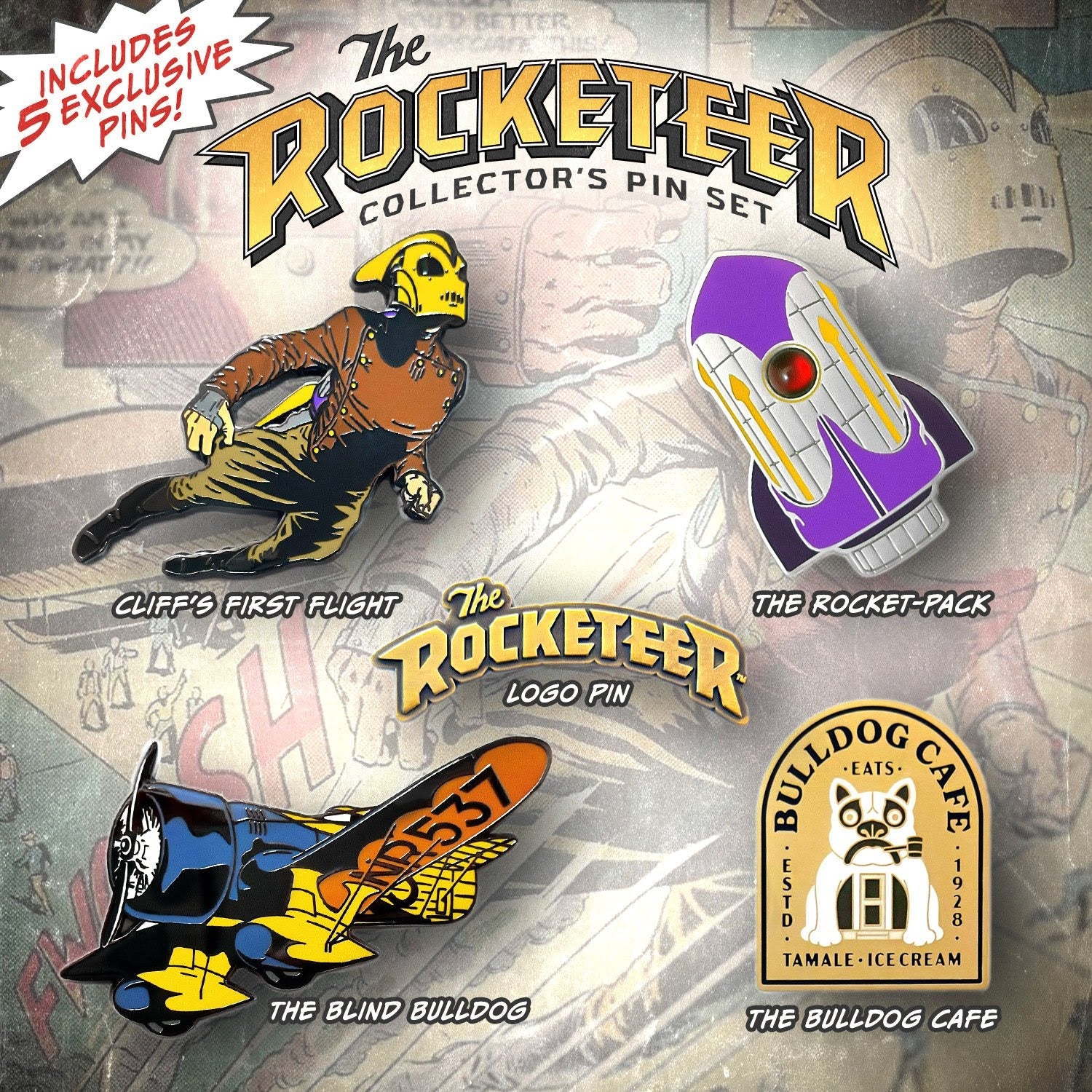 The Rocketeer Collector's Pin Set